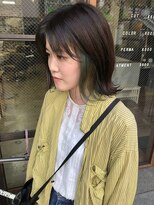 ニコアヘアデザイン(Nicoa hair design) ダブルカラーでさりげなくフェイスフレーミング緑