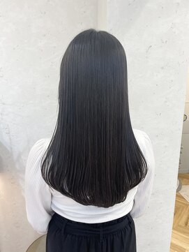 ロンドプランタン 恵比寿(Lond Printemps) 黒髪重ためワンカールロングヘア/ココアベージュ