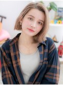 【macaron】ハイトーンカラー☆大人ワンレングスボブa