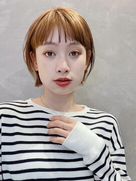 トルネード(TORNADO) 大人ショートボブ ミニボブ 前髪あり 切りっぱなし外ハネ A621