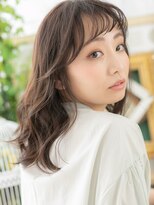 カバーヘアアンドスパ ブリス 浦和(COVER HAIR&SPA bliss)&nbsp;オン眉斜めバングくせ毛風顔周りレイヤーTb3浦和20代30代40代