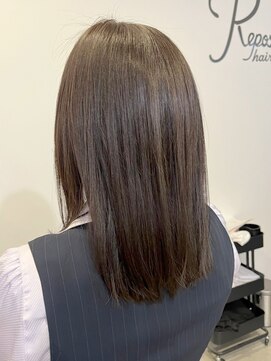 レポヘアー(Repos hair) 大人美人髪質改善カラーアッシュベージュ艶感ストレート