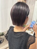 ルーナヘアー(LUNA hair)&nbsp;『京都 山科 ルーナヘアー』ぱつっとボブ ダークラベンダー