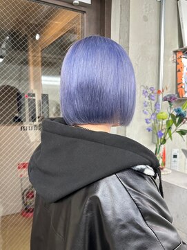 リル ラウム 原宿(LiL Raum) ブルーラベンダーカラー/ブリーチ/ダブルカラー/レイヤーカット