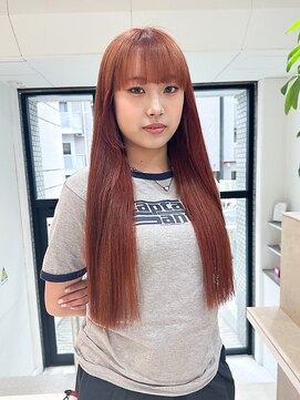 エトレ(etore) 【ブリーチなしダブルカラー】顔周りレイヤー/オレンジブラウン