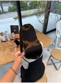 美髪シアーカラー髪質改善レイヤーカット切りっぱなしボブ