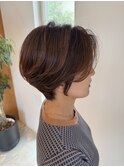 大人ガーリー　ダークアッシュ　似合わせカット