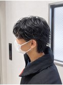 フェザーパーマ センターパート韓国ニュアンスパーマメンズ長崎