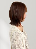 ヘアーメイク グロー(hair make grow)&nbsp;くびれヘア 外ハネミディ ブラウンカラー 髪質改善 前髪カット