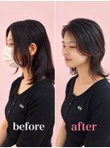 20代30代40代50代ナチュラル大人可愛い外ハネレイヤーボブ