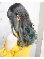 ヘアテリア リュウ 大塚(hair teria ryu) 癖っ毛の方も◎表面矯正&インナーカラーターコイズグリーン