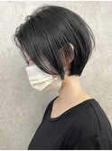 大人ショートボブ/ショートヘア/イルミナカラー/前髪なし[調布]