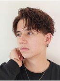 ツイストスパイラルパーマツーブロックアップバングマッシュ