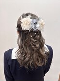 みつあみハーフアップ