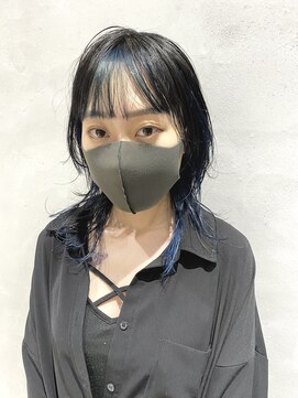 ヘアラウンジ アングゥ(hair lounge ungu) ウルフカット×フレーミングブルー