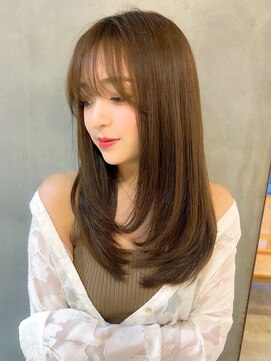 ロンド エスポワール 錦糸町(Lond espoir) 〇韓国前髪ザクザクレイヤーピンクベージュシースルーバング