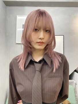 ジーナ(XENA) ピンクカラー×前髪カタログ×渋谷