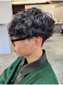 刈り上げマッシュショート波巻きスパイラルパーマメンズパーマ
