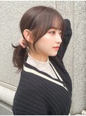 可愛い後れ毛小顔似合わせ前髪顔まわりカットヘアアレンジ