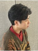 メンズナチュラルセンターパートショートスタイルフェザーパーマ