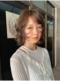 レイヤー/レイヤーボブ/ウルフボブ/ベージュカラー/ブリーチなし