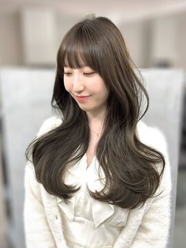 ジエクト カナウ(The Ect canow) 【透明感カラー】姫カットレイヤー/韓国風巻き/くすみベージュ