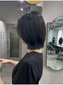 髪質改善 切りっぱなしボブ 大人ボブ  ブルーブラック