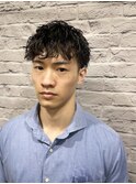 ツーブロマッシュショート×メンズパーマ