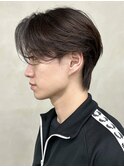 刈り上げセンターパートテーパーフェードカットニュアンスパーマ