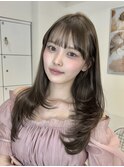 e229ブリーチなしヘーゼルベージュ簡単ワンカールレイヤーカット