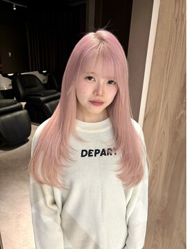 ジーナ 渋谷神南(Zina) ［amika指名］ペールピンク/ハイトーンピンク/顔周りレイヤー