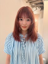 ナヌーク シブヤ(nanuk shibuya)&nbsp;ブリーチカラーピンクベージュハッシュカットレイヤー暖色カラー