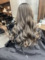 ラフ(LAFF) #バレイヤージュ#グレージュカラー#ボブウルフ#ココアベージュ