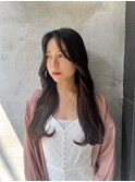 韓国前髪顔周りロング×インナーグレージュ[心斎橋/髪質改善]