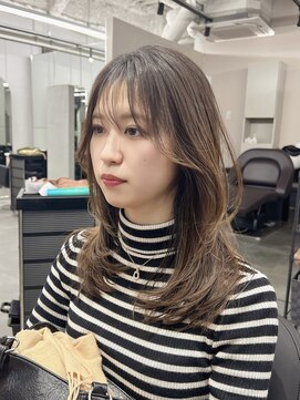 ジエクト カナウ(The Ect canow) レイヤーロング似合わせカットくびれヘアハイライト透明感カラー