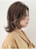 大人ボブ/レイヤー/セミディカール/シアーカラー