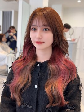 シティーバイローウェ 表参道(City/louwe) ロングレイヤー/小顔見せカット/ピンクインナー