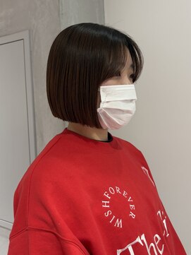 ヨーク(YOKE) 【YOKE】髪質改善切りっぱなしボブ縮毛矯正顎ラインボブ