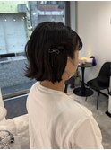 ミニボブ×結婚式アレンジ