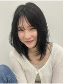 顔周りレイヤー×オリーブグレージュ