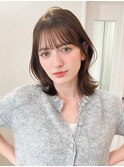 くびれヘアアプリコットオレンジ夏ヘアハイライトカラー韓国ヘア