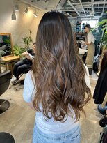 ロア インターナショナル 新宿店(LoA International)&nbsp;【LoA】ブリーチなしバレイヤージュブラウンベージュハイライト