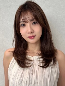 アッシュ 茗荷谷店(Ash) 大人可愛い顔まわりレイヤー×透け感バング