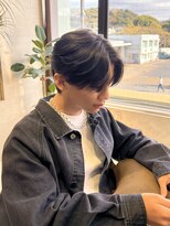 ダブルアール(RR MEN'S SALON)&nbsp;MEN’S/リバースセンターパート/ニュアンスパーマ/由比ヶ浜