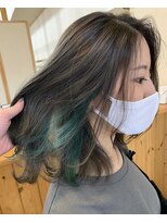 スパイラル 広小路店(SpiraL)&nbsp;エメラルドグリーン×インナーカラー