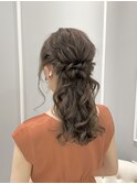 ハーフアップ×ローポニー