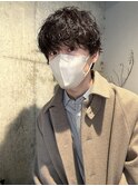 坂口健太郎風無造作ニュアンスメンズマッシュシャドウパーマ