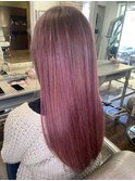 20代30代小顔ゆるふわロンググレージュピンクパープル