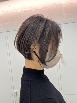 ルートエイチ 市川(Root H) 黒髪グレーベージュレイヤーロング前髪パーマ市川