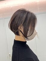 ルートエイチ 市川(Root H) 黒髪グレーベージュレイヤーロング前髪パーマ市川